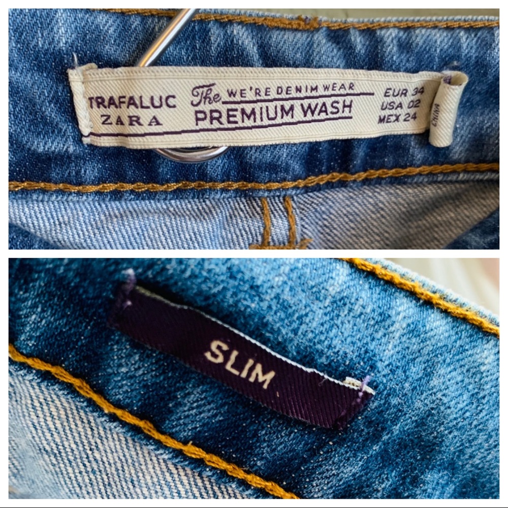 ZARA Slim Distressed Premium Wash Jeans - Picture 4 of 8
